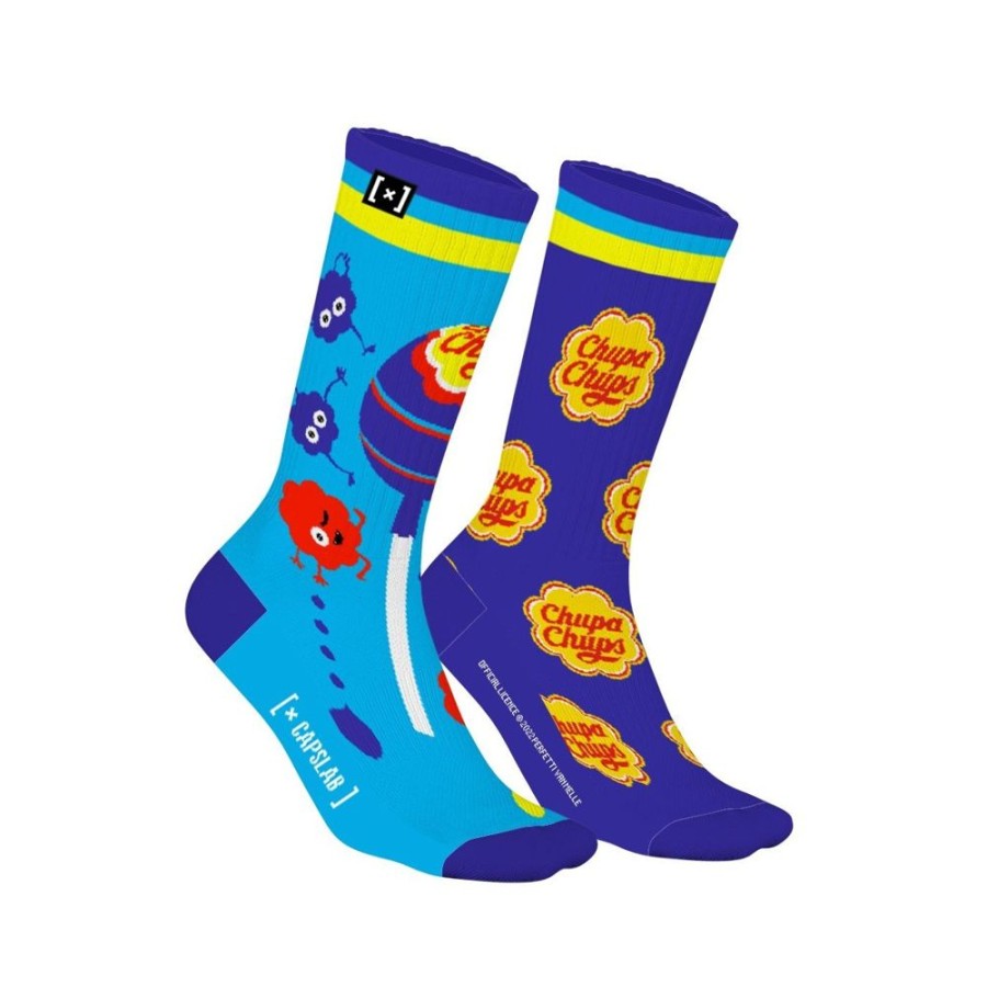 Chaussettes CAPSLAB | Paire De Chaussettes Chupa Chups Bleu Capslab