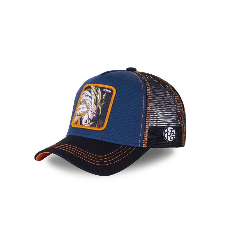 Casquettes CAPSLAB | Casquette Trucker Dragon Ball Z Goku Snapback Bleu Capslab