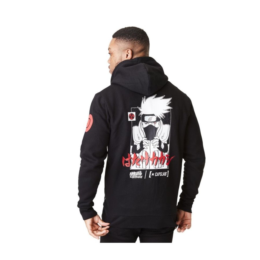 T-Shirts & Sweats CAPSLAB Naruto | Sweat Naruto Shippuden Kakashi Homme Noir Capslab