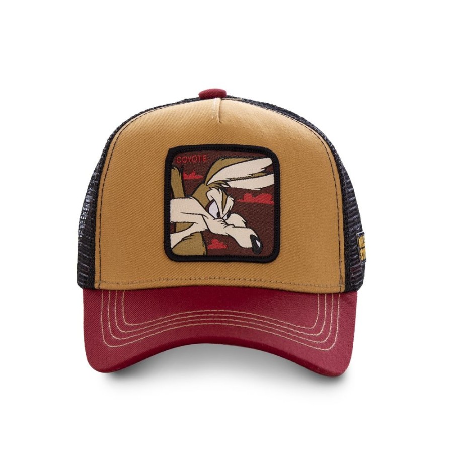 Casquettes CAPSLAB | Casquette Capslab Looney Tunes Coyote Marron Et Rouge