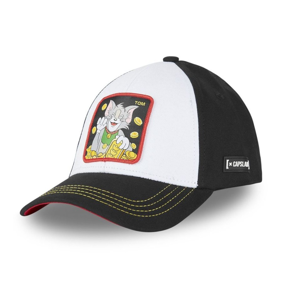 Casquettes CAPSLAB | Casquette Baseball Tom And Jerry Snapback Noir Capslab