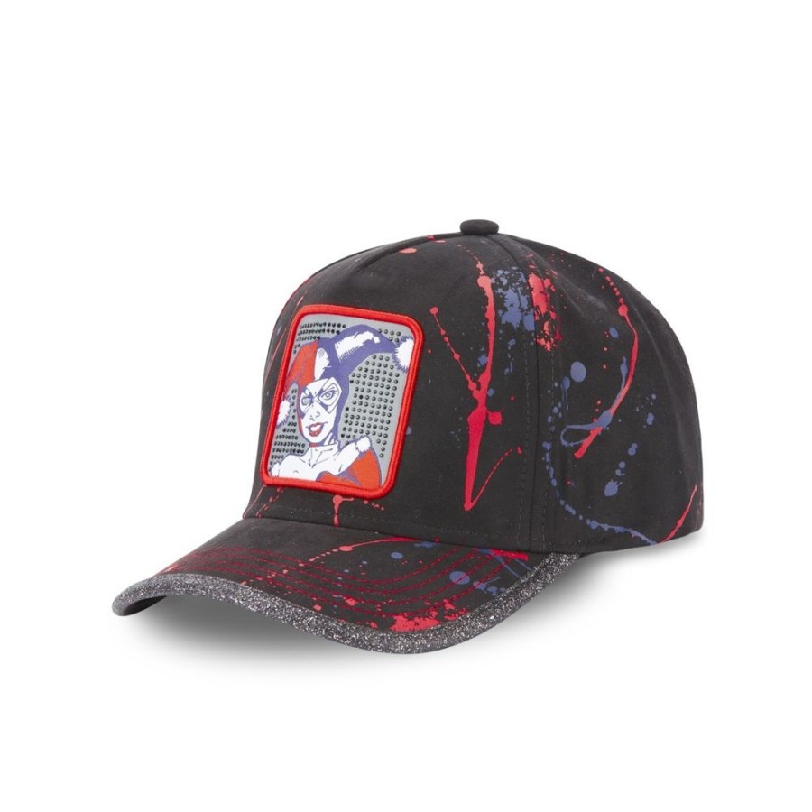 Casquettes CAPSLAB | Casquette Baseball Dc Comics Harley Quinn Boucle Noir Capslab