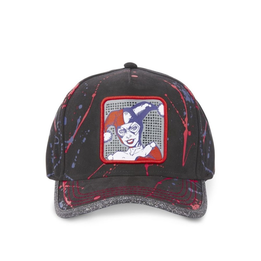 Casquettes CAPSLAB | Casquette Baseball Dc Comics Harley Quinn Boucle Noir Capslab