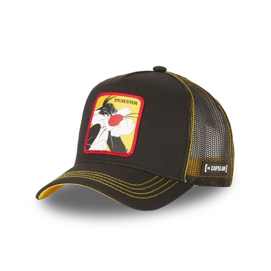 Casquettes CAPSLAB | Casquette Trucker Looney Tunes Grosminet Snapback Noir Capslab