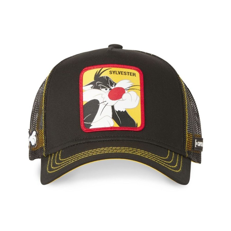 Casquettes CAPSLAB | Casquette Trucker Looney Tunes Grosminet Snapback Noir Capslab