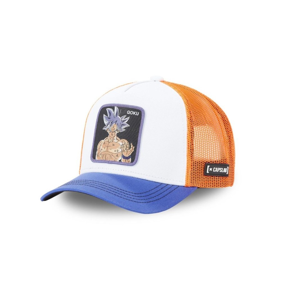 Casquettes CAPSLAB | Casquette Trucker Dragon Ball Super Goku Snapback Blanc Capslab