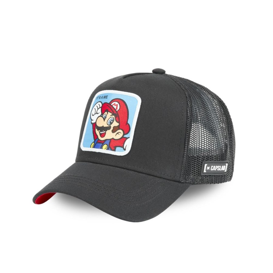 Casquettes CAPSLAB | Casquette Trucker Super Mario Snapback Noir Capslab