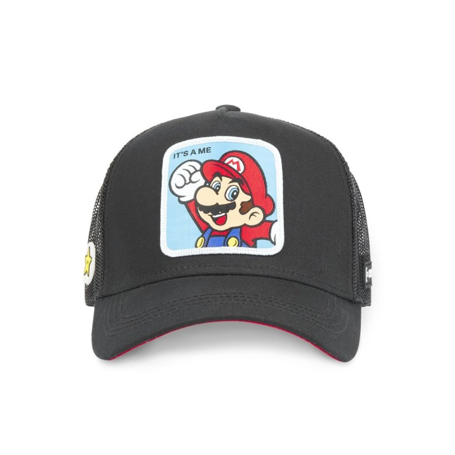 Casquettes CAPSLAB | Casquette Trucker Super Mario Snapback Noir Capslab