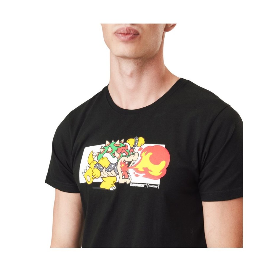 T-Shirts & Sweats CAPSLAB Mario Bros | T-Shirt Super Mario Bowser Homme Noir Capslab