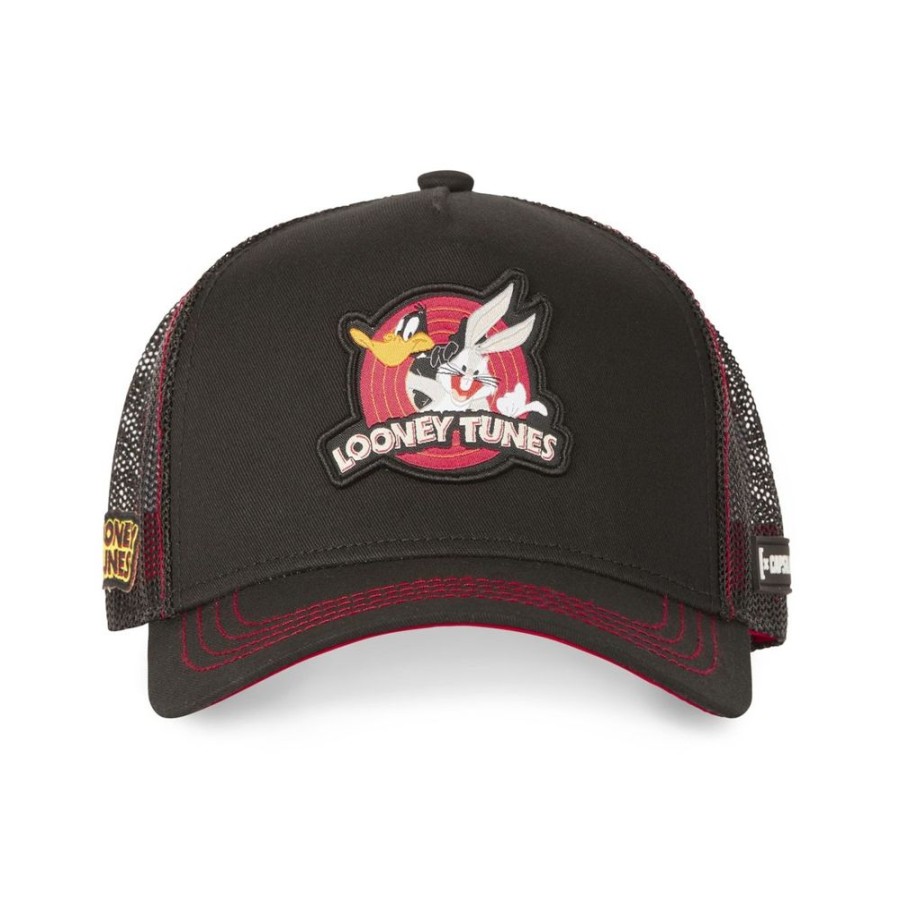 Casquettes CAPSLAB | Casquette Trucker Looney Tunes Bugs Bunny, Daffy Duck Snapback Noir Capslab