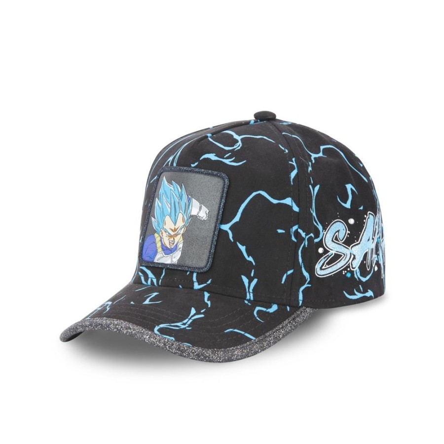 Casquettes CAPSLAB | Casquette Baseball Dragon Ball Super Vegeta Boucle Noir Capslab