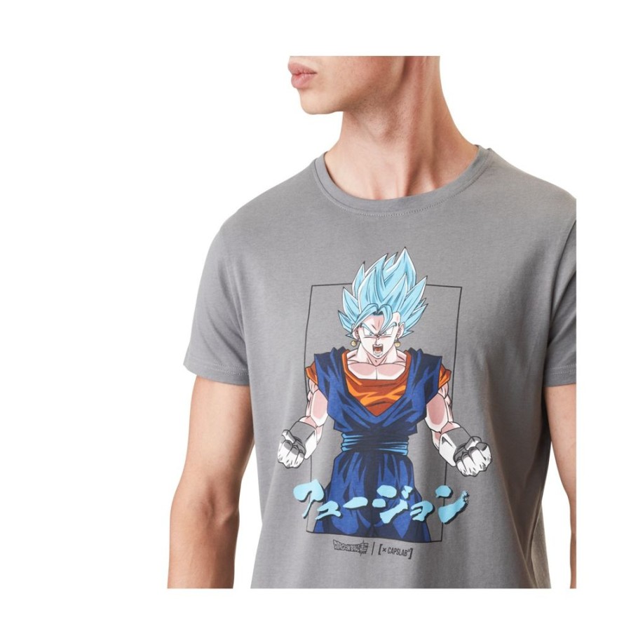 T-Shirts & Sweats CAPSLAB Dragon Ball Z | T-Shirt Dragon Ball Super Vegetto Homme Gris Capslab