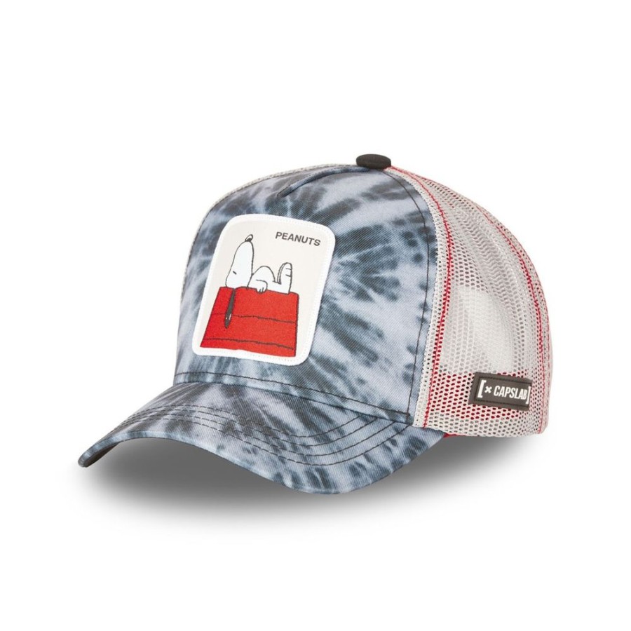 Casquettes CAPSLAB | Casquette Trucker Peanuts Snoopy Snapback Gris Capslab