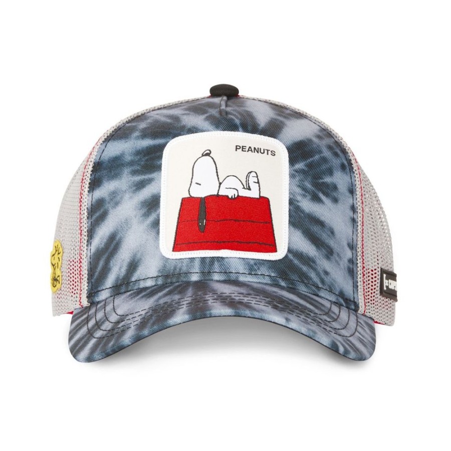 Casquettes CAPSLAB | Casquette Trucker Peanuts Snoopy Snapback Gris Capslab