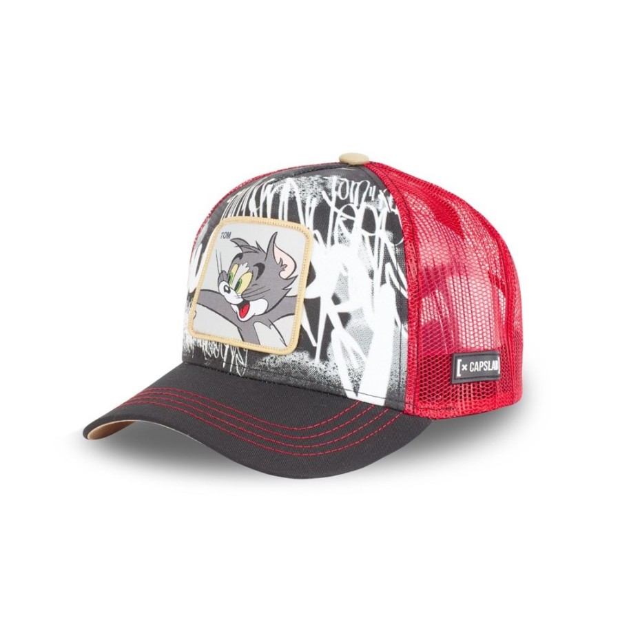 Casquettes CAPSLAB | Casquette Trucker Tom And Jerry Snapback Noir Capslab