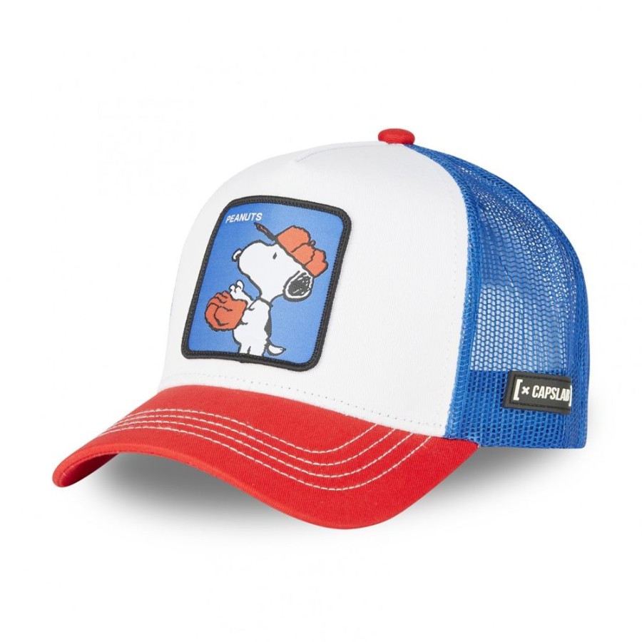 Casquettes CAPSLAB | Casquette Trucker Peanuts Snoopy Snapback Blanc Capslab