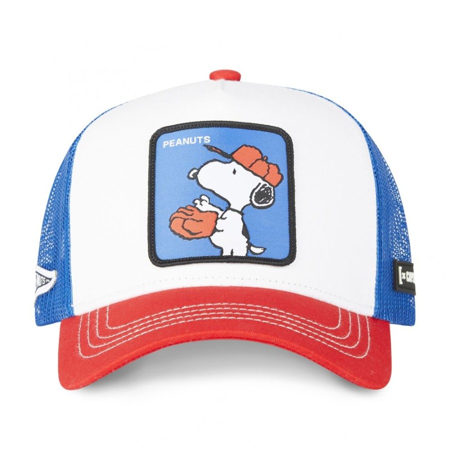 Casquettes CAPSLAB | Casquette Trucker Peanuts Snoopy Snapback Blanc Capslab