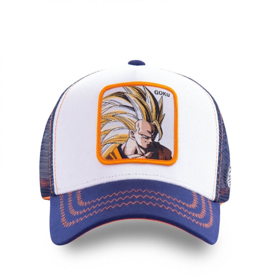 Casquettes CAPSLAB | Casquette Trucker Dragon Ball Z Goku Snapback Blanc Capslab