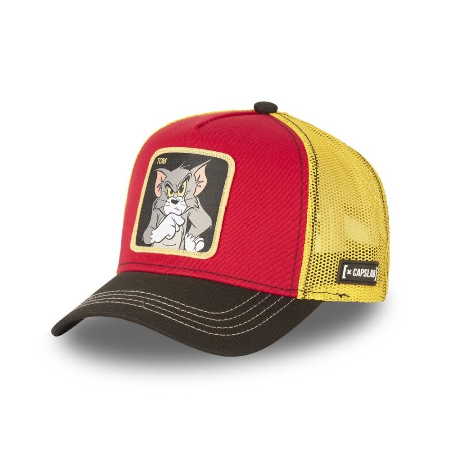 Casquettes CAPSLAB | Casquette Trucker Tom And Jerry Snapback Jaune Capslab