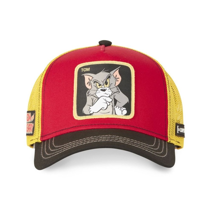 Casquettes CAPSLAB | Casquette Trucker Tom And Jerry Snapback Jaune Capslab