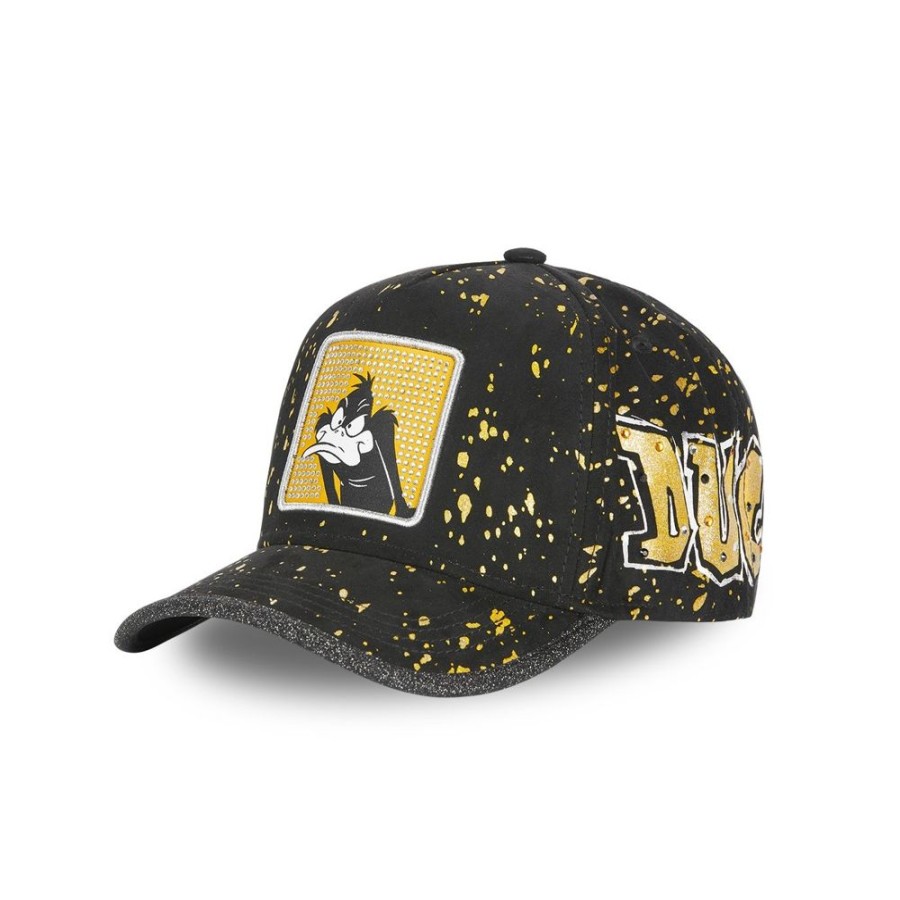 Casquettes CAPSLAB | Casquette Baseball Looney Tunes Daffy Duck Boucle Noir Capslab