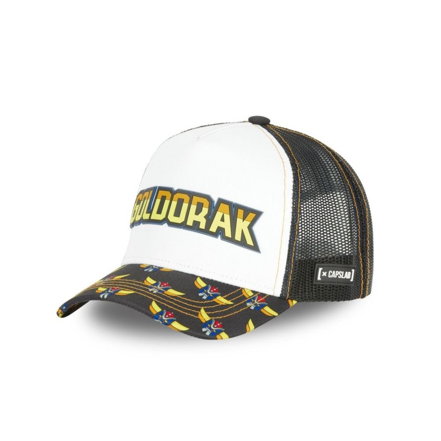 Casquettes CAPSLAB | Casquette Trucker Goldorak Snapback Blanc Capslab