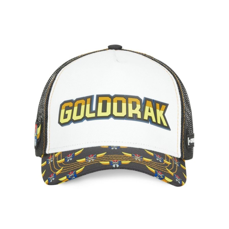 Casquettes CAPSLAB | Casquette Trucker Goldorak Snapback Blanc Capslab