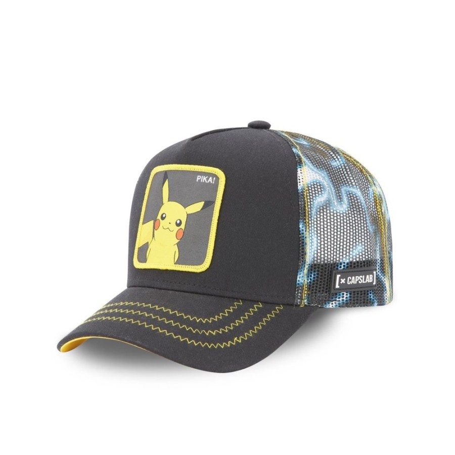 Casquettes CAPSLAB | Casquette Trucker Pokemon Pikachu Snapback Noir Capslab