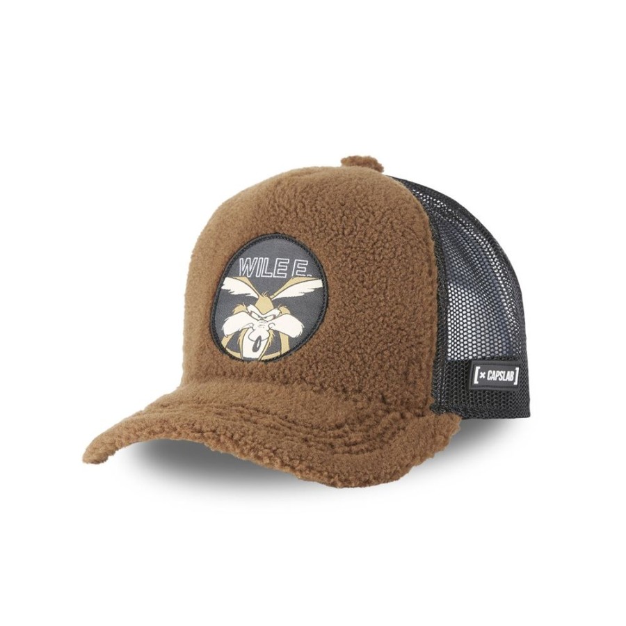 Casquettes CAPSLAB | Casquette Trucker Looney Tunes Coyote Snapback Marron Capslab