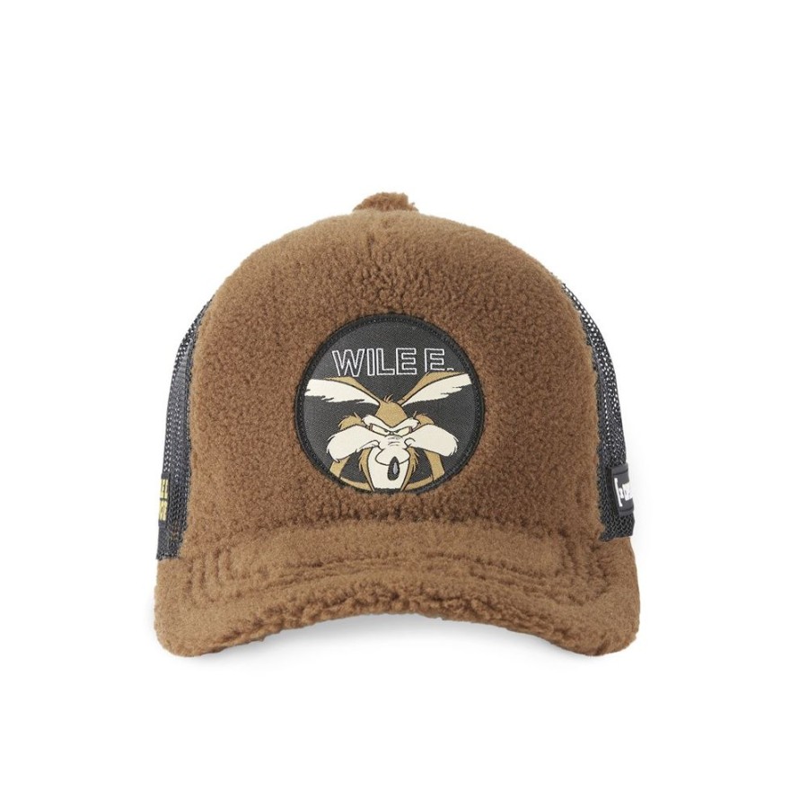 Casquettes CAPSLAB | Casquette Trucker Looney Tunes Coyote Snapback Marron Capslab