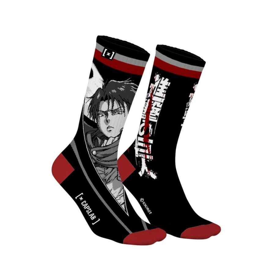 Chaussettes CAPSLAB | Paires De Chaussettes Attack On Titan Livai - Noire - Capslab