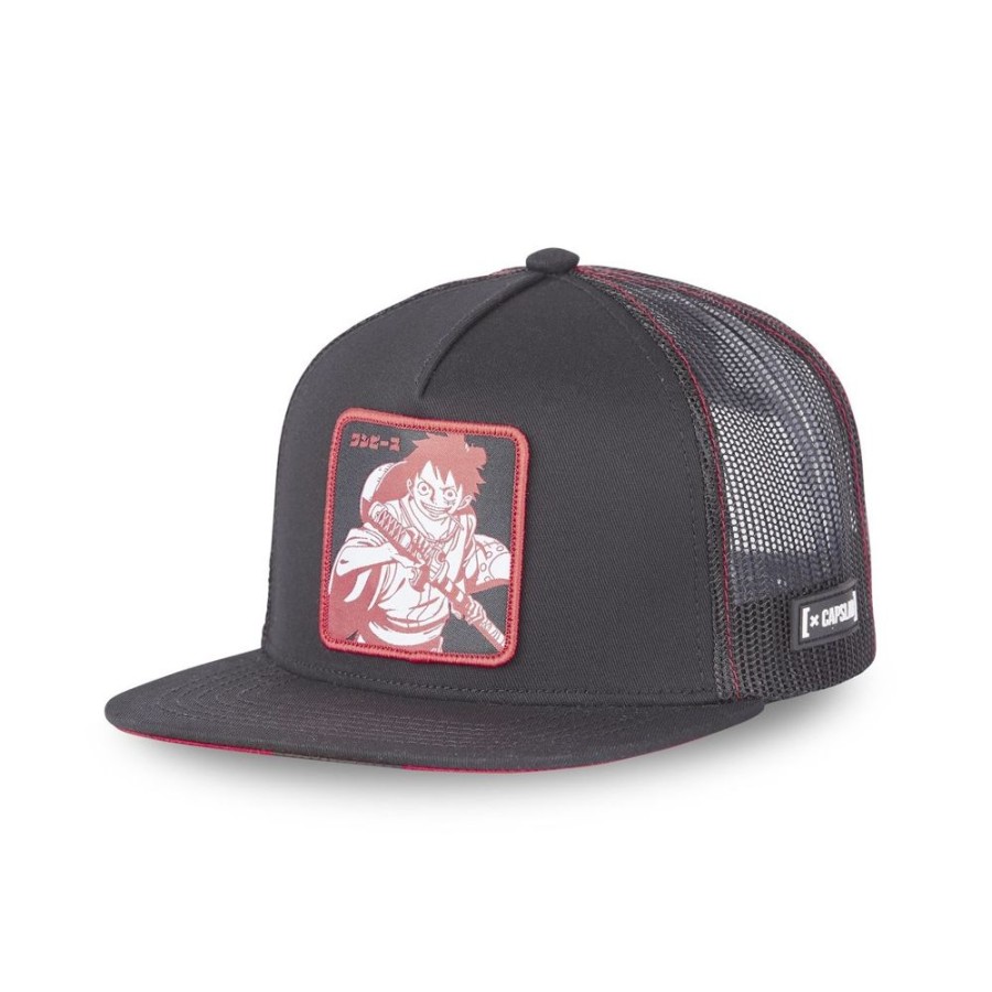 Casquettes CAPSLAB | Casquette Trucker One Piece Luffy Snapback Noir Capslab