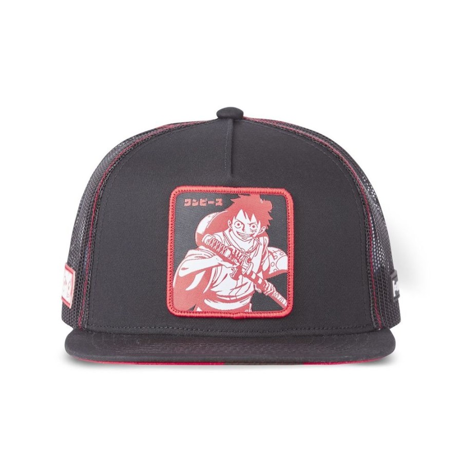 Casquettes CAPSLAB | Casquette Trucker One Piece Luffy Snapback Noir Capslab