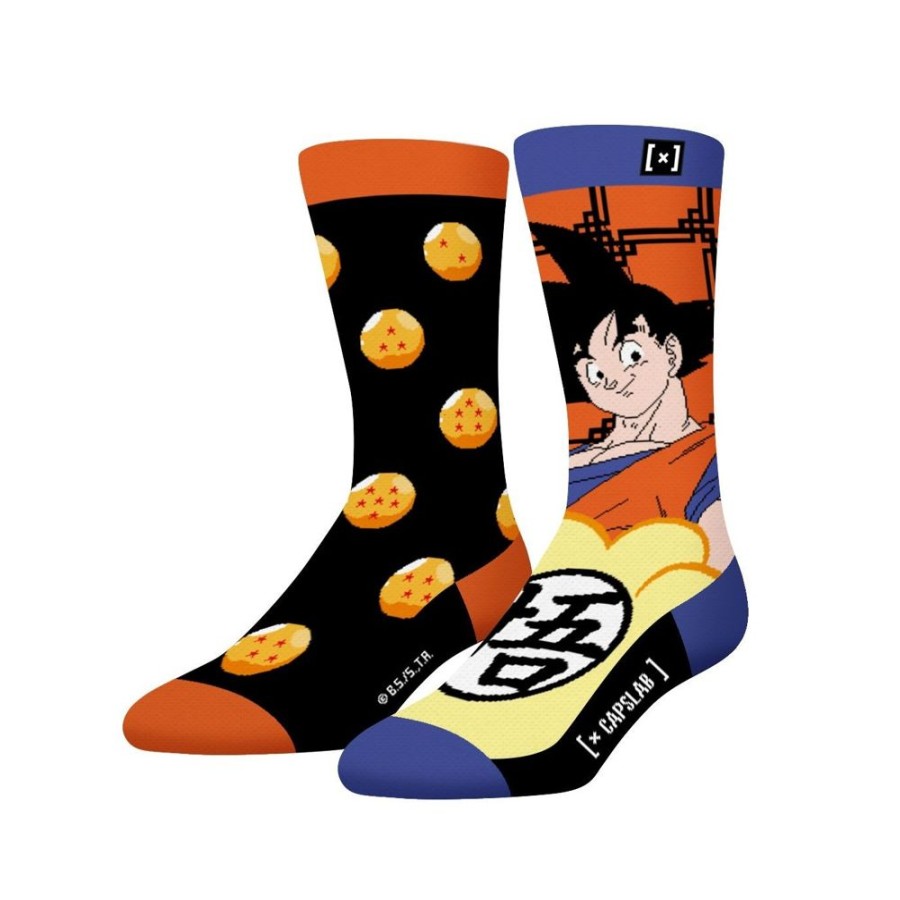 Chaussettes CAPSLAB | Paire De Chaussettes Dragon Ball Z Goku Orange Capslab