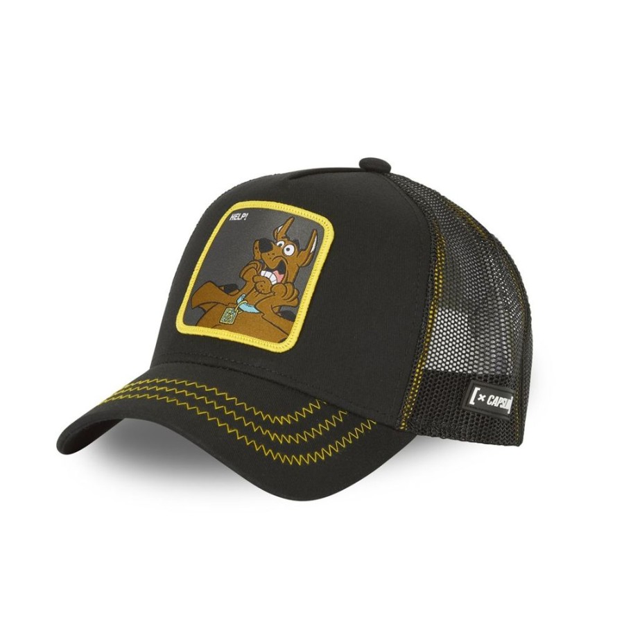 Casquettes CAPSLAB | Casquette Trucker Scooby-Doo Snapback Noir Capslab