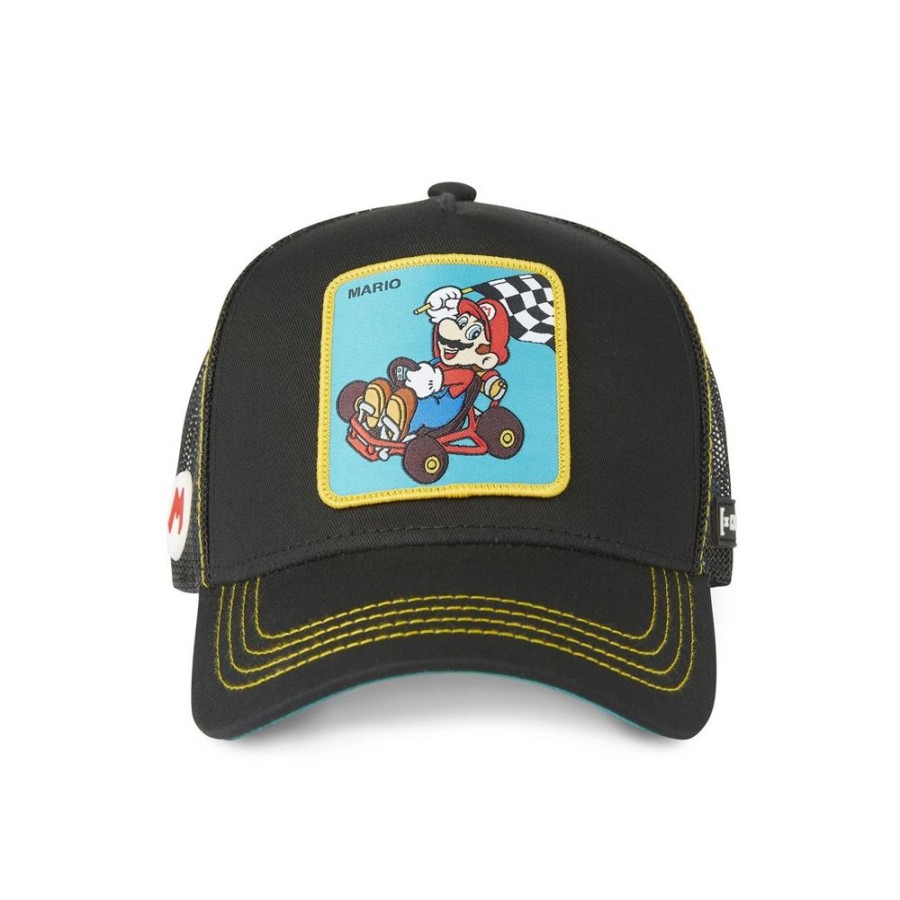 Casquettes CAPSLAB | Casquette Trucker Mario Kart Snapback Noir Capslab