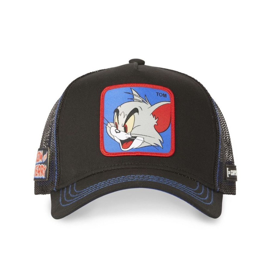 Casquettes CAPSLAB | Casquette Trucker Tom And Jerry Snapback Noir Capslab