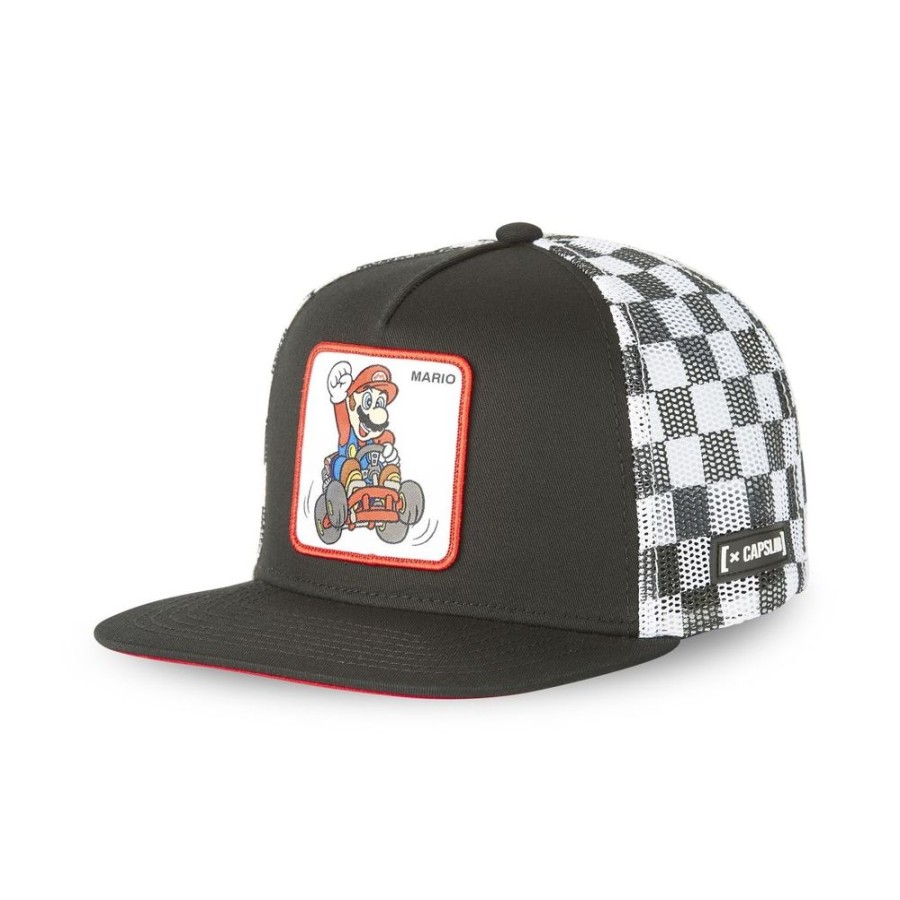 Casquettes CAPSLAB | Casquette Trucker Mario Kart Snapback Noir Capslab