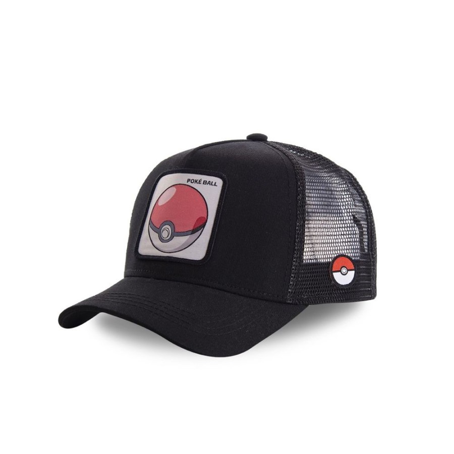 Casquettes CAPSLAB | Casquette Trucker Pokemon Pokeball Snapback Noir Capslab