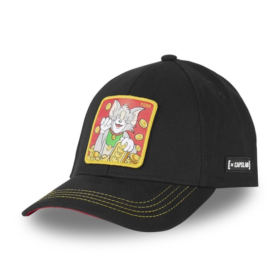 Casquettes CAPSLAB | Casquette Baseball Tom And Jerry Snapback Noir Capslab