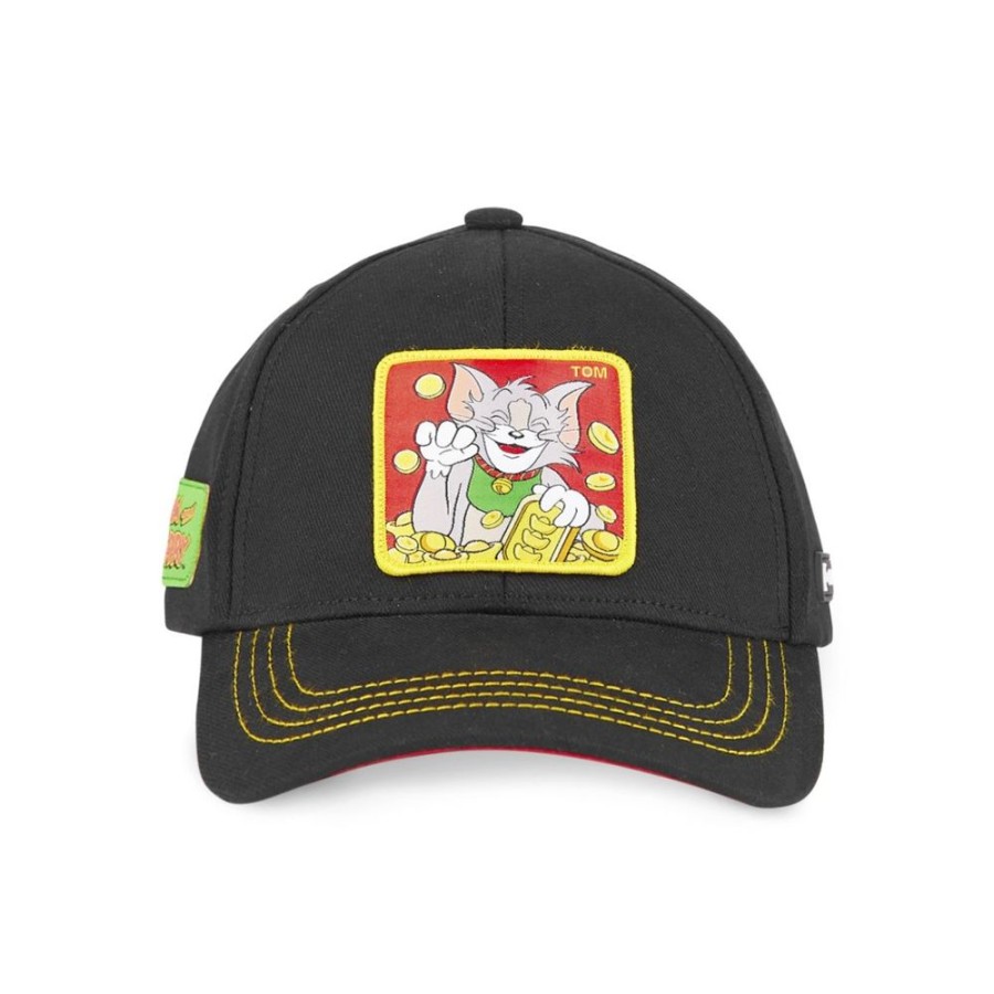 Casquettes CAPSLAB | Casquette Baseball Tom And Jerry Snapback Noir Capslab