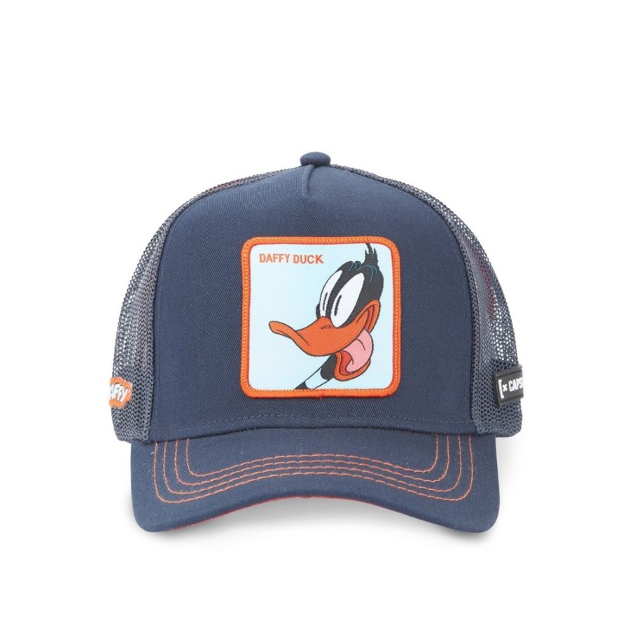 Casquettes CAPSLAB | Casquette Trucker Looney Tunes Daffy Duck Snapback Bleu Capslab