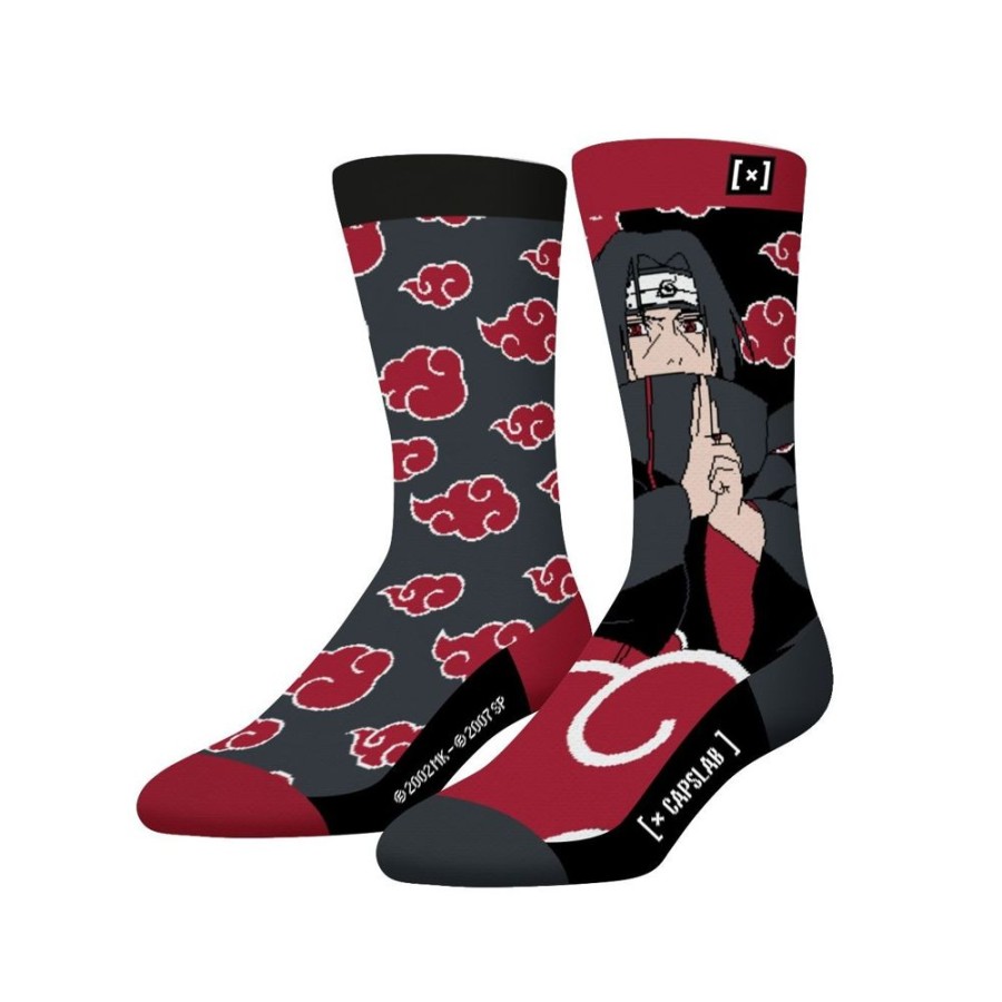 Chaussettes CAPSLAB | Paire De Chaussettes Naruto Shippuden Itachi Rouge Capslab