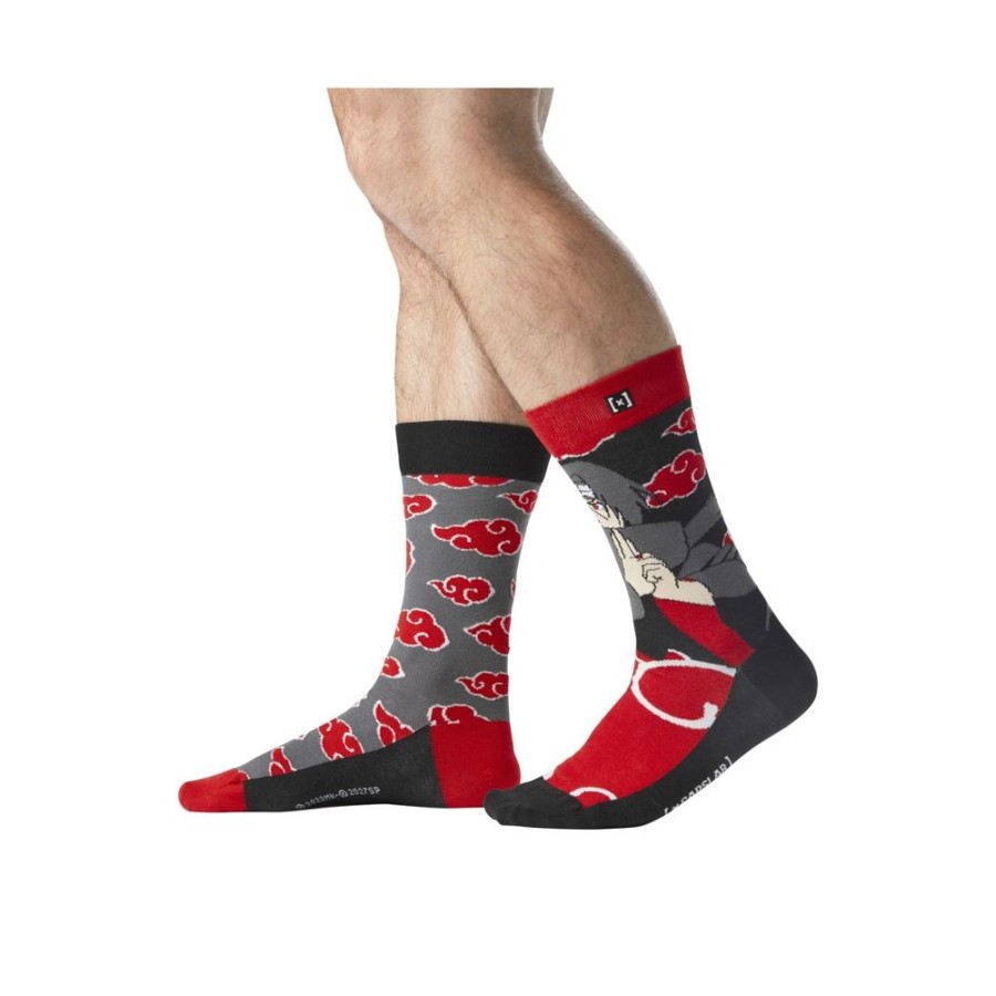 Chaussettes CAPSLAB | Paire De Chaussettes Naruto Shippuden Itachi Rouge Capslab