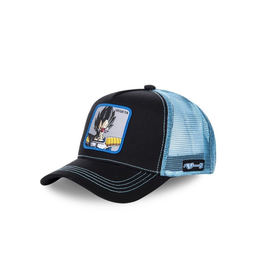 Casquettes CAPSLAB | Casquette Trucker Dragon Ball Z Vegeta Snapback Noir Capslab