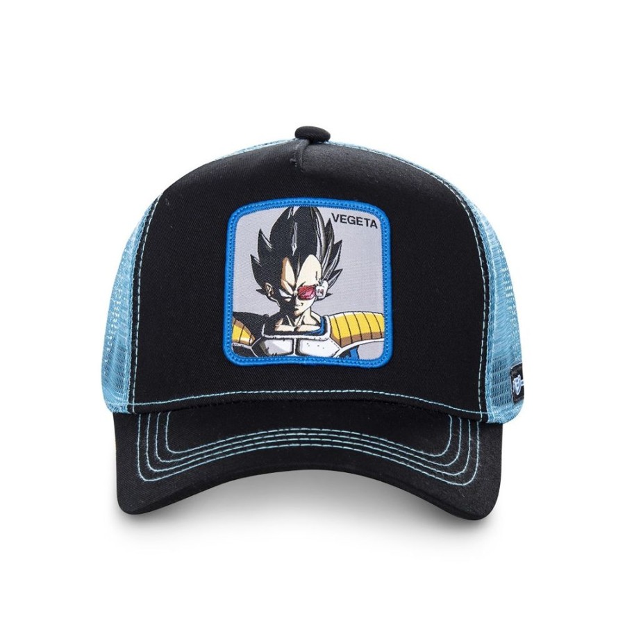 Casquettes CAPSLAB | Casquette Trucker Dragon Ball Z Vegeta Snapback Noir Capslab