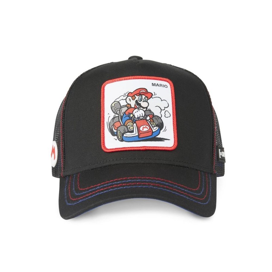 Casquettes CAPSLAB | Casquette Trucker Mario Kart Snapback Noir Capslab