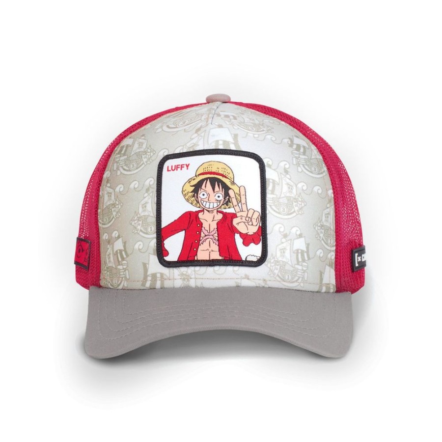 Casquettes CAPSLAB | Casquette Trucker One Piece Luffy Snapback Beige Capslab