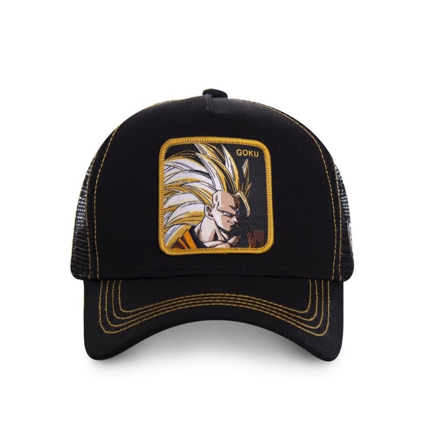 Casquettes CAPSLAB | Casquette Trucker Dragon Ball Z Goku Snapback Noir Capslab