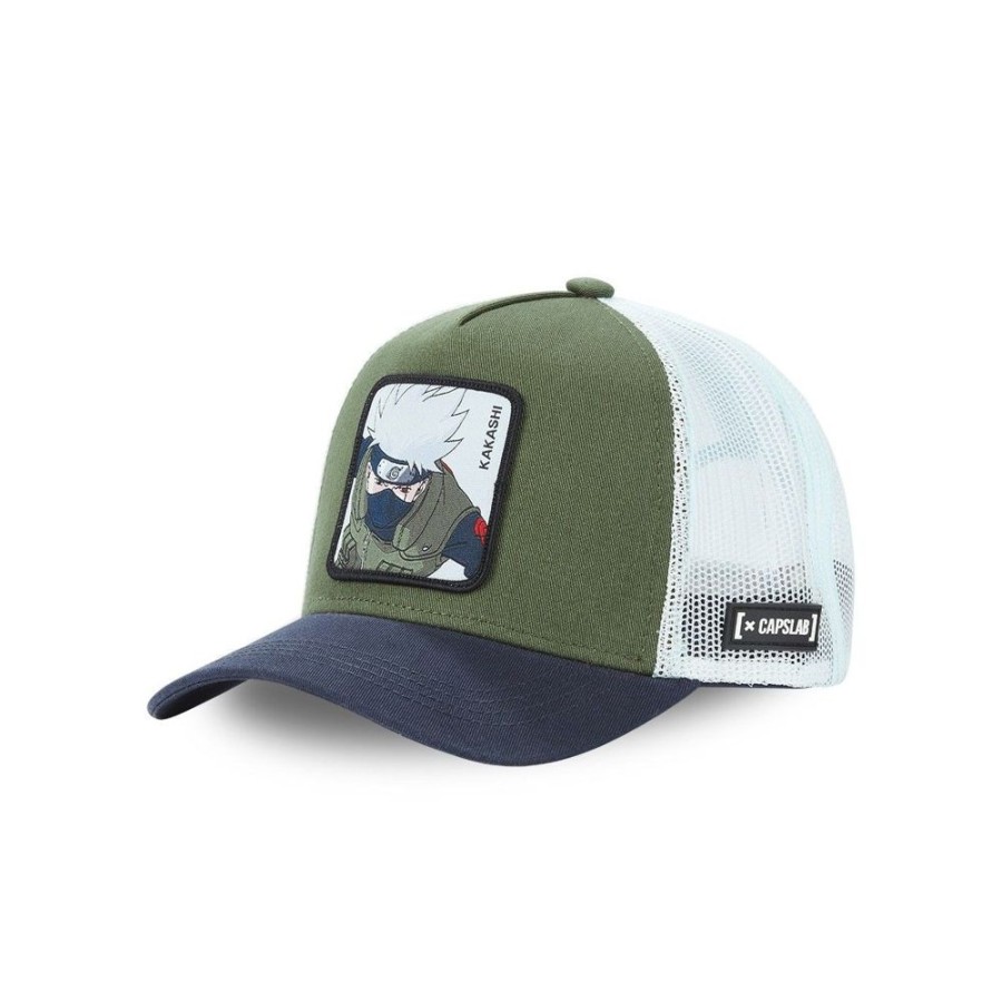 Casquettes CAPSLAB | Casquette Trucker Naruto Shippuden Kakashi Snapback Vert Capslab